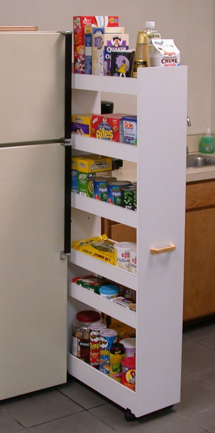 Skinny Kitchen Cabinet Roll Out Pantry Next To Fridge Ideas