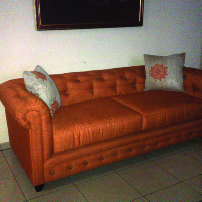 Buy orange leather sofa in Lagos Nigeria